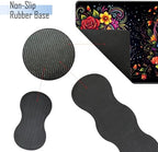 TGFEWYTJYJ Extended Gaming Mouse Pad,Memory Foam Ergonomic Keyboard Mouse Wrist Rest Support Set,Large Desk Mat with Stitched Edges,Non-Slip Base Mousepad Home Office,Skull in Flowers - Image 3