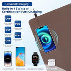Wireless Charging Desk Mat, Mouse Pad, Brown-L, 32 * 16inch - Image 4
