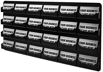 Marketing Holders Wall Business Card Holder with Hanging Hardware for 3.5" x 2" Contact or Appointment Cards Medical Dental Corporate Offices Community Centers 24 Pockets Black Acrylic One Piece - Image 6