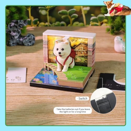 3D Calendar 2027,3D Time Piece Calendar 2027,Backpack Cute Dog Tear-Off Paper Sculpture Desk Calendars,3D Desk Calendar 2027,3D Memo Pad,Christmas Gift,New Year Gift (Backpack Cute Dog) - Image 5