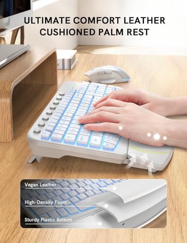 SABLUTE Wireless Keyboard and Mouse Combo, Ergonomic Wave with Wrist Rest - Image 2