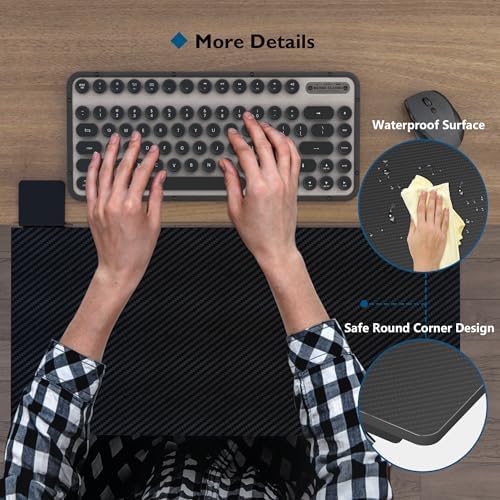 BONTEC Small Ergonomics Desk Extender Tray, 20 x 9.5 Inch, Black Carbon - Image 5