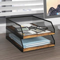 Natwind 2-Tier Stackable Metal Mesh Paper Organizer with Sliding Tray,Retro by Natwind