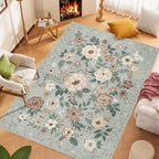 DUKINO 6x9 Area Rugs, Floral Washable Rug for Bedroom Non Slip, Sage Green - Image 3