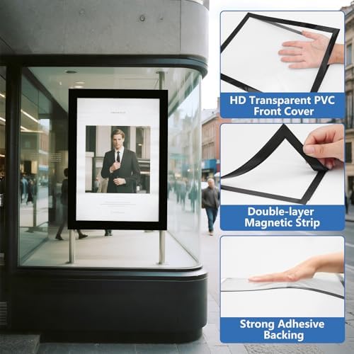 NUITPY 50 Pack Magnetic Sign Holder, 8.5in x 11in Magnetic Paper Holder - Image 4