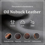 CONTACTS Full Grain Leather Pencil Case Handmade Vintage Zipper Pen Holder Pouch with Card Slot Pens Organizer Pockets Stationery Bag for Men and Women (Grey) - Image 6