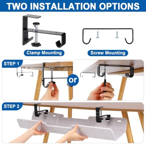 Chumia Under Desk Cable Management Tray No Drill, Beige, 36 Inch - Image 4