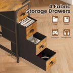 VENNQD Corner Desk with Drawers Shelves for Small Space 90 Degrees Triangle Computer Desk with Power Outlets,Gaming Desk with LED Lights Monitor Stand for Home Office Workstation Writing Table (Brown) - Image 6