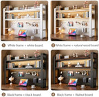 Desk Shelf - Includes a Pegboard and a Free 31-Piece Storage Accessory Set, Desk Hutch, Adjustable Hutch for Home Office Dorm (3-Tier Black Frame + Walnut Board 53.2×9.8×36.6") - Image 3