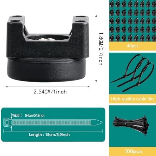 40 Pcs zbab1 Magnetic Zip Tie Mount Base, 35LBS Strong Magnetic Wire Holder & Cable Clips,Magnetic cable management for cars, offices, homes, and boats Diameter 25mm - Image 4