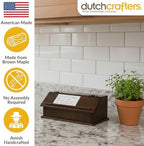 DutchCrafters Solid Brown Maple Wood Double Recipe Card Holder for Baking, Cooking - Kitchen Decor & Organization Box, Holds 4x6 or 3x5 Cards - Amish Made in USA (Earthtone) - Image 3