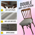 SUNROX Cooling Gel Memory Foam Chair Cushions, 2.6" Thick U-Shaped Dual-Layer Comfort Dining Chair Pads, Non Slip Seat Cushion with Ties for Indoor Kitchen Office 17"x16" Set of 4, Taupe - Image 6