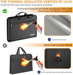 DocSafe 5200°F Accordion File Organizer with Lock,Fireproof Water Resistant Expanding File Folder with Multi Pockets,Document Organizer Home Office Travel Safe Storage for Letter Size Files,Black - Image 2