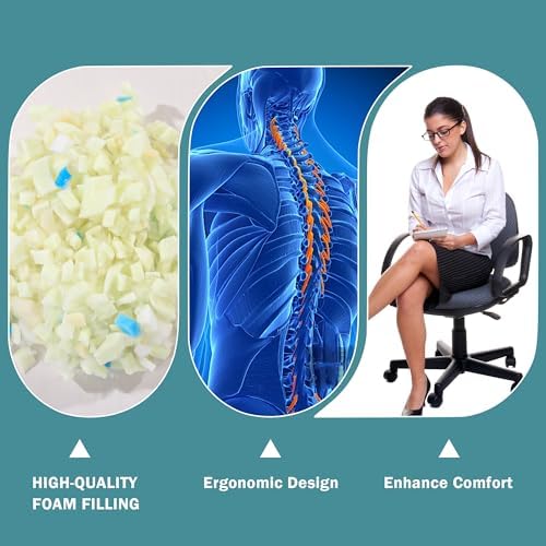 ROYALAY 2 Pcs Neck Pillow Lumbar Support for Recliner, Back Pillow for Chair with Adjustable Headrest Pillow, Back Rest Pillow for Office Chairs, Recliners,Sofa, Couch, Brown - Image 4