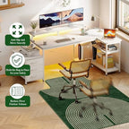 Office Chair Mat for Hardwood Floor & Tile Floor,48"X 60"-Convex Geo Green - Image 4