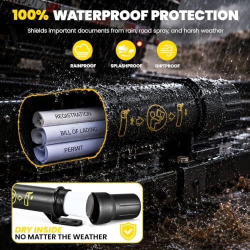 4 Pack Waterproof Truck Registration Document Holder Tube, 2 Inch Diameter, Heavy Duty Storage for Permits & Insurance Papers, Semi Truck Trailer Fleet Vehicles - Image 7