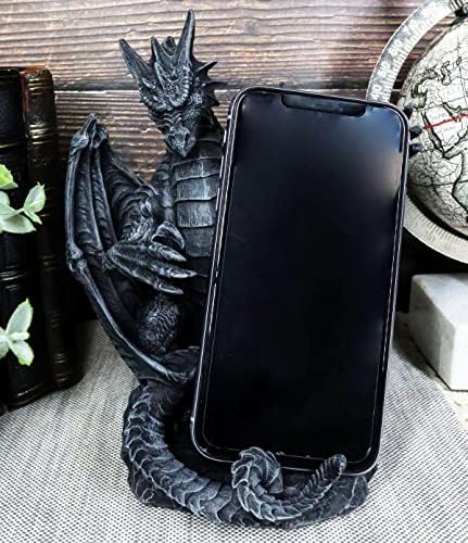 Ebros Gothic Standing Guardian Dragon with Outstretched Arm Cell Phone Holder Figurine Desktop Hand Cellular Device Organizer Statue Dungeons and Dragons Medieval Renaissance Sculpture - Image 2