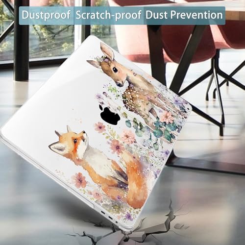 Mektron Case for MacBook Pro 16 Inch A2141 Cover 2019 Release 16" with Liquid Retina Display/Touch ID, Plastic Hard Shell with Keyboard Skin & Screen Protector & Dust Plug, Fox and Deer - Image 6
