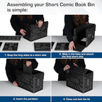 BCW Short Comic Book Bin, Holds 150 Comics Each, Black, 10 Pack - Image 4