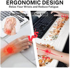 Britimes Keyboard Mouse Pad Set, 4 in 1 Desk Mat Set, Fall Gnome - Image 4