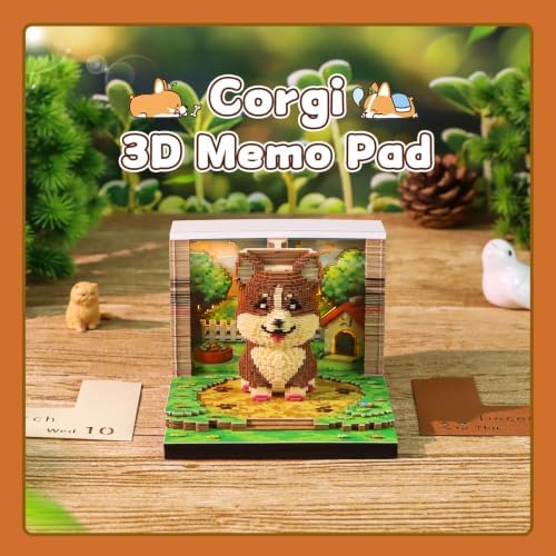 3D Calendar 2027,Time Piece Calendar 2027,Cute Corgi 3D Art Notepad Calendars,3D Memo Pad,Tear Away Calendars,Christmas Gift,New Year Gift (Corgi) - Image 6