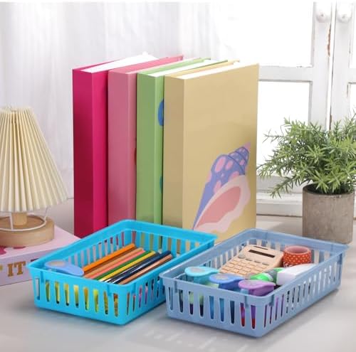 Wenqik Set of 12 Small Plastic Baskets for Organizing, Multi Color - Image 6
