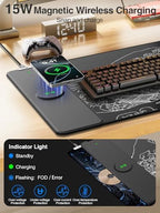 Magnetic Wireless Charging Mouse Pad, 31.5"x15.8" Large Desk Mat - Image 2