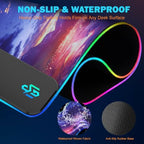 TARKARI Mouse Pad Gaming Wireless Charging, 800x300x4mm Extended Desk Mat with 10 RGB Light Modes, Non-Slip Rubber Base, Waterproof Computer Keyboard Mat for Gamer, PC, Laptop, Office, Twilight - Image 2
