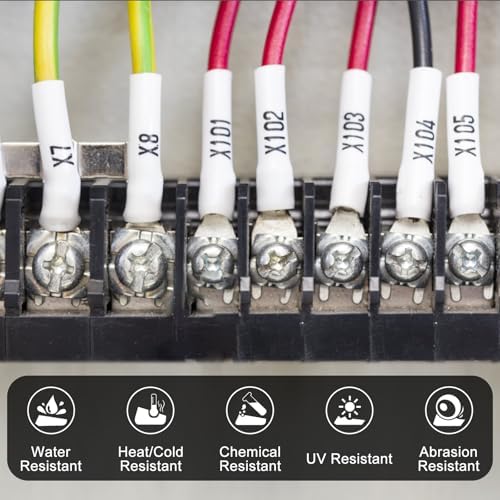 20 Pack Compatible for Dymo Rhino 1805443 Black on White 1" x 4.9' Industrial Heat Shrink Tube Labels for Rhino 6000 6500 Label Maker - Image 5