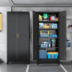 Black Metal Storage Cabinet,75" Steel Cabinets for Home Office - Image 6