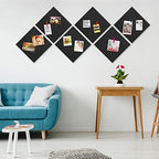 AKTOP Cork Board Bulletin Board 12x12, 1/2" Thick Felt Cork Board Tiles 6 Pack, Small Square Pin Board for Wall, Self Adhesive Corkboards with 60 Push Pin Wood Clips for School, Home & Office, Black - Image 2