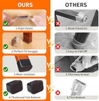 Ezprotekt 24 Pcs Rectangle Felt Chair Leg Floor Protectors for Hardwood Floors, Rectangle Black Silicone Furniture Pads Caps Covers for Chair Desk Table (Fit L :1.3-1.7", W: 0.6-0.9") - Image 4