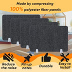 4 Packs Privacy Desk Dividers Acoustic Desk Panel 16x24 Inch Noise Reducing Desk Privacy Panel and Visual Distraction with Metal Clip for Student Offices School (Black) - Image 3