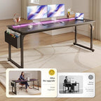 DurayLoly 63 Inch Gaming Desk with RGB LED Lights for Bedroom - Image 4