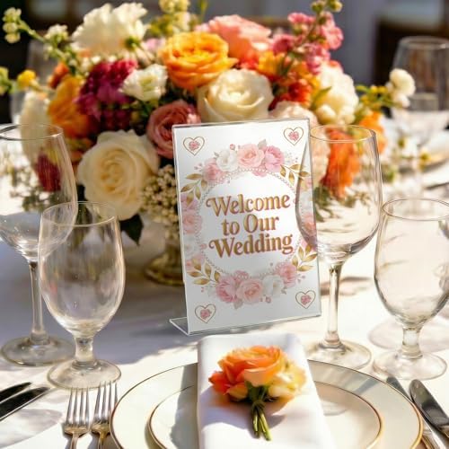 8.5x11 Acrylic Sign Stand Holders, Clear Plastic Table Paper Display Stands - Image 2