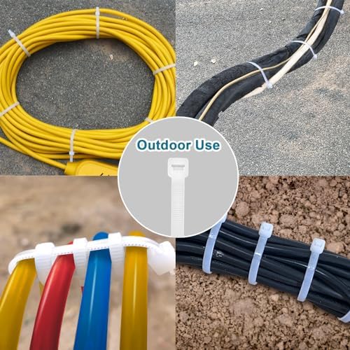 White Zip Ties 14 inch (1000 Pack), Clear, 50 lb, UV Resistant Cable Ties for Outdoor Use, LOCKLOCK - Image 5