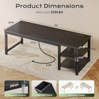 Huuger 63'' x 23.6'' Computer Desk with Power Outlets, 0.95'' Thick Desktop - Image 2