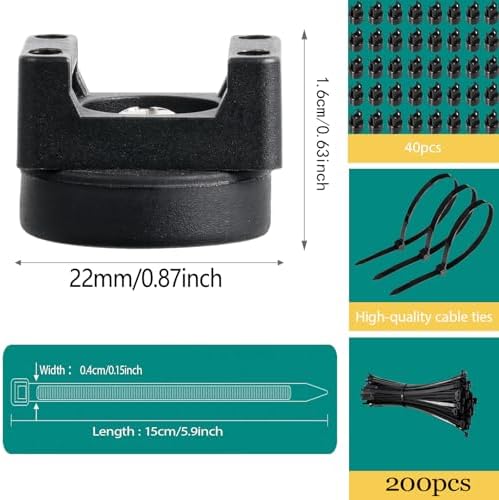 40 Pcs zbab1 Magnetic Zip Tie Mount Base, 25LBS Strong Magnetic Wire Holder & Cable Clips,Magnetic cable management for cars, offices, homes, and boats Diameter 22mm - Image 4