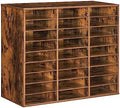 HOOBRO Literature Organizer, 27 Compartments Wooden Mail Organizer, Countertop Literature Sorter with Adjustable Shelves for Home, Office, School, Student Mailbox for Classroom, Rustic Brown FG27WF01 by HOOBRO