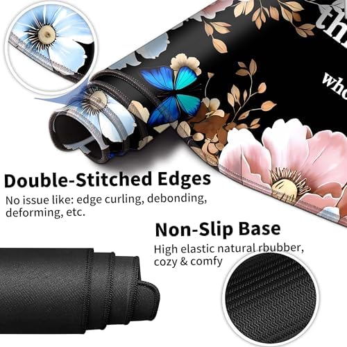 Extended Large Mouse Pad Set 31.5 x 15.7 – Christian Floral All-in-One Desk Set with Keyboard Wrist Rest, Mouse Wrist Rest & Coaster, Ergonomic Desk Accessories for Women, Faith-Inspired Office Gift - Image 3