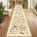 DUKINO 2x12 Washable Runner Rug, Non Slip Long Kitchen Rugs, Beige Yellow by DUKINO