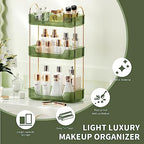 Akinbas 3 Tier Bathroom Organizer Countertop Makeup Perfume Tray Skincare Organizer for Bathroom Dresser Vanity (Green) - Image 3