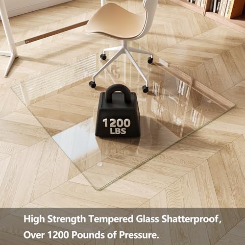Koonmi Glass Chair Mat for Carpet, 46"x46" Thick Office Chair Mat - Image 2