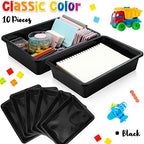 Qunclay 6 Pcs Black Plastic Turn in Trays, Letter Size Classroom Bins - Image 5