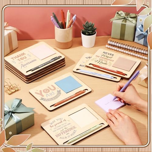 Kosiz 10 Set Wooden Sticky Note Holder Kit, Thank You, Morandi - Image 4