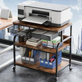 EasyCom 32.3"×18.9" XL Printer Stand with Double Drawers & Wheels by EasyCom