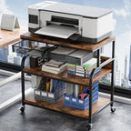 EasyCom 32.3"×18.9" XL Printer Stand with Double Drawers & Wheels by EasyCom