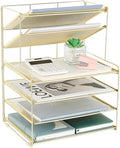 OPNICE Desk Organizer, 6-Tier Paper Organizer Letter Tray, Gold by OPNICE