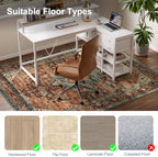 Anidaroel Office Chair Mat for Hardwood Floor/Tile Floor, 48"x60" Desk Chair Mat for Hard Floors, Under Desk Rug Protector for Rolling Computer Gaming Chairs, Anti Slip Machine Wash Low Pile Carpet - Image 2