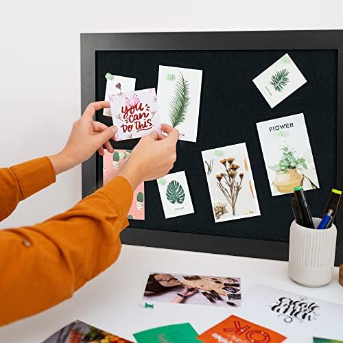 Black Cork Board Bulletin Board with Linen, Wood Framed 48" x 32" Corkboard, Office Board for Wall Decor, Wall Mounted Pin Board Picture Board with 20 Pushpins for School, Home & Office - Image 3